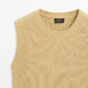 Cotton Knit Crew Neck Vest