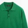 Cotton Knit Polo Collar Sweater