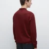 Cotton Knit Polo Sweater