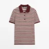 Cotton Polo Shirt with Striped Details