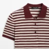 Cotton Polo Shirt with Striped Details