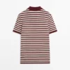 Cotton Polo Shirt with Striped Details