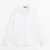 Cotton Poplin Shirt with Dart Detail