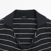 Cotton Striped Knit Polo Sweater