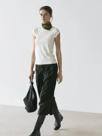 Cotton T-Shirt with Short Raglan Sleeves