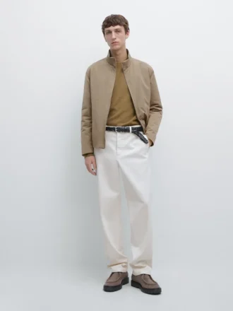 Cotton Twill Pants with Elasticated Waistband