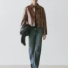 Cropped Nappa Leather Jacket