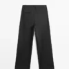 Darted Cotton Trousers