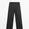Darted Cotton Trousers