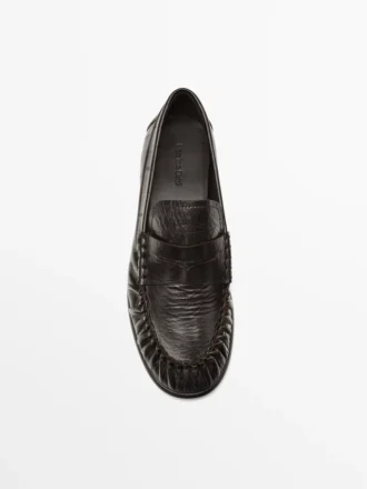 Embossed Leather Loafers