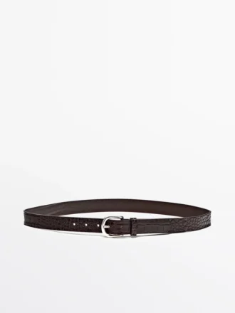 Embossed Nappa Leather Belt