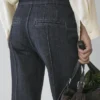 Flare Fit High-Waist Jeans with Pockets