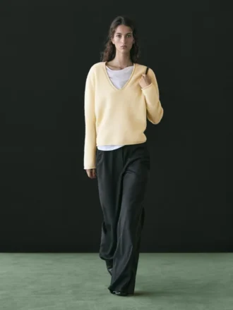 Flare Fit Pinstripe Trousers