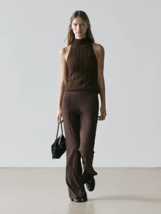 Flared Trousers with Pocket