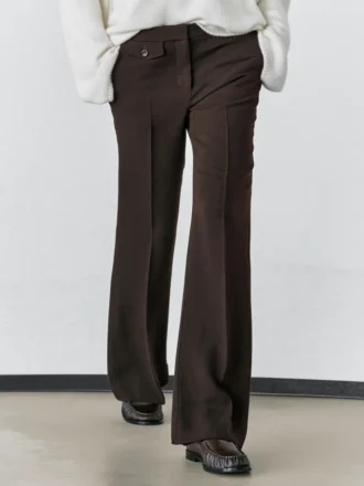 Flared Trousers with Pocket
