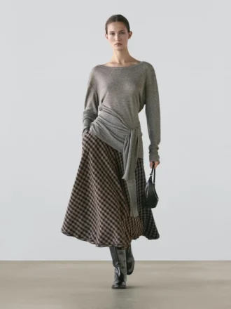 Flared with Check Detailing