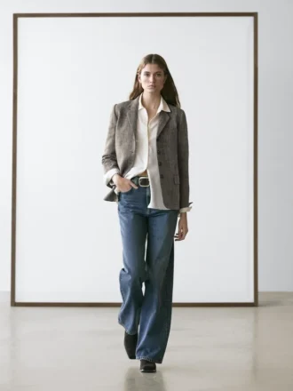 Flecked Wool Blend Blazer