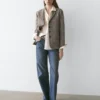 Flecked Wool Blend Blazer