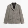 Flecked Wool Blend Blazer