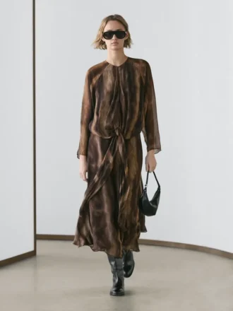 Flowing Animal Print Dress