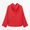 Flowing Blouse with Draped Collar