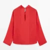 Flowing Blouse with Draped Collar