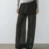 Flowing Contrast Silk Pants