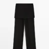 Flowing Contrast Silk Pants