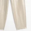 Flowing Metallic Linen Trousers