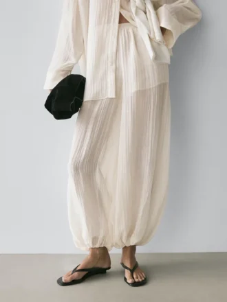 Flowing Sarouel Trousers with Pleated Detail