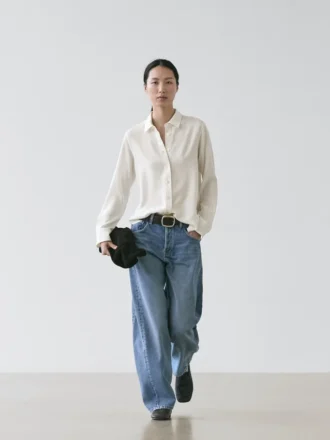 Flowing Shirt with Shirt Collar