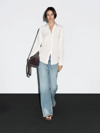 Flowing Shirt with Shirt Collar