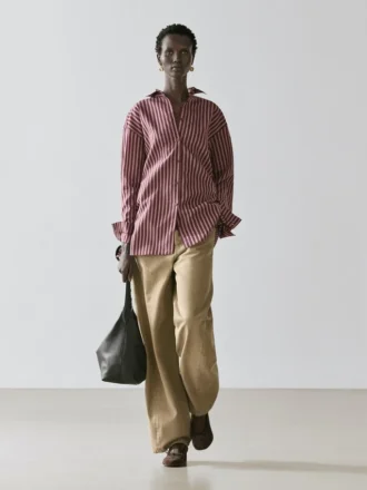 Flowing Shirt with Striped Detailing