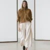Flowing Trousers with Turn-Up Hems