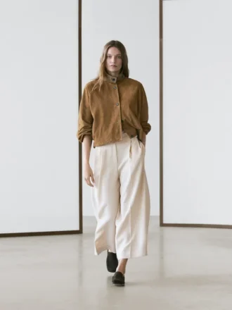 Flowing Trousers with Turn-Up Hems