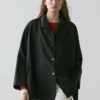 Flowing Voluminous Cape with Button Details