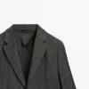 Herringbone Wool Blend Blazer