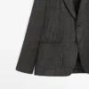 Herringbone Wool Blend Blazer