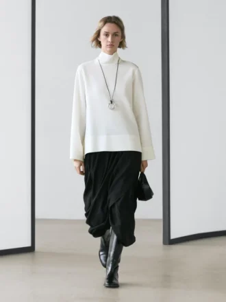 High Neck Blouse with Hem Detail