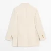 High Neck Satin Blazer