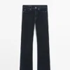 High-Waist Boot-Cut Flocked Jeans