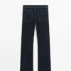 High-Waist Boot-Cut Flocked Jeans