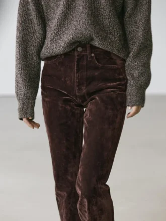 High-Waist Flocked Boot-Cut Jeans