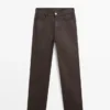 High-Waist Straight-Leg Waxed Trousers