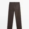 High-Waist Straight-Leg Waxed Trousers