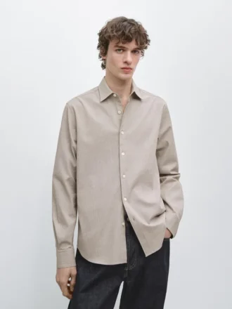 Houndstooth Cotton Blend Shirt