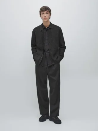 Knit Cotton and Wool Blend Cardigan with Buttons