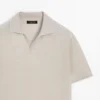 Knit V-Neck Polo Shirt