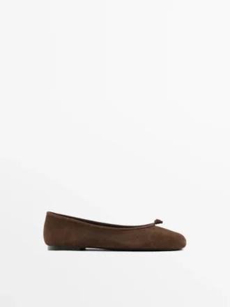 Leather Ballet Flats with Knot