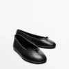 Leather Ballet Flats with Knot